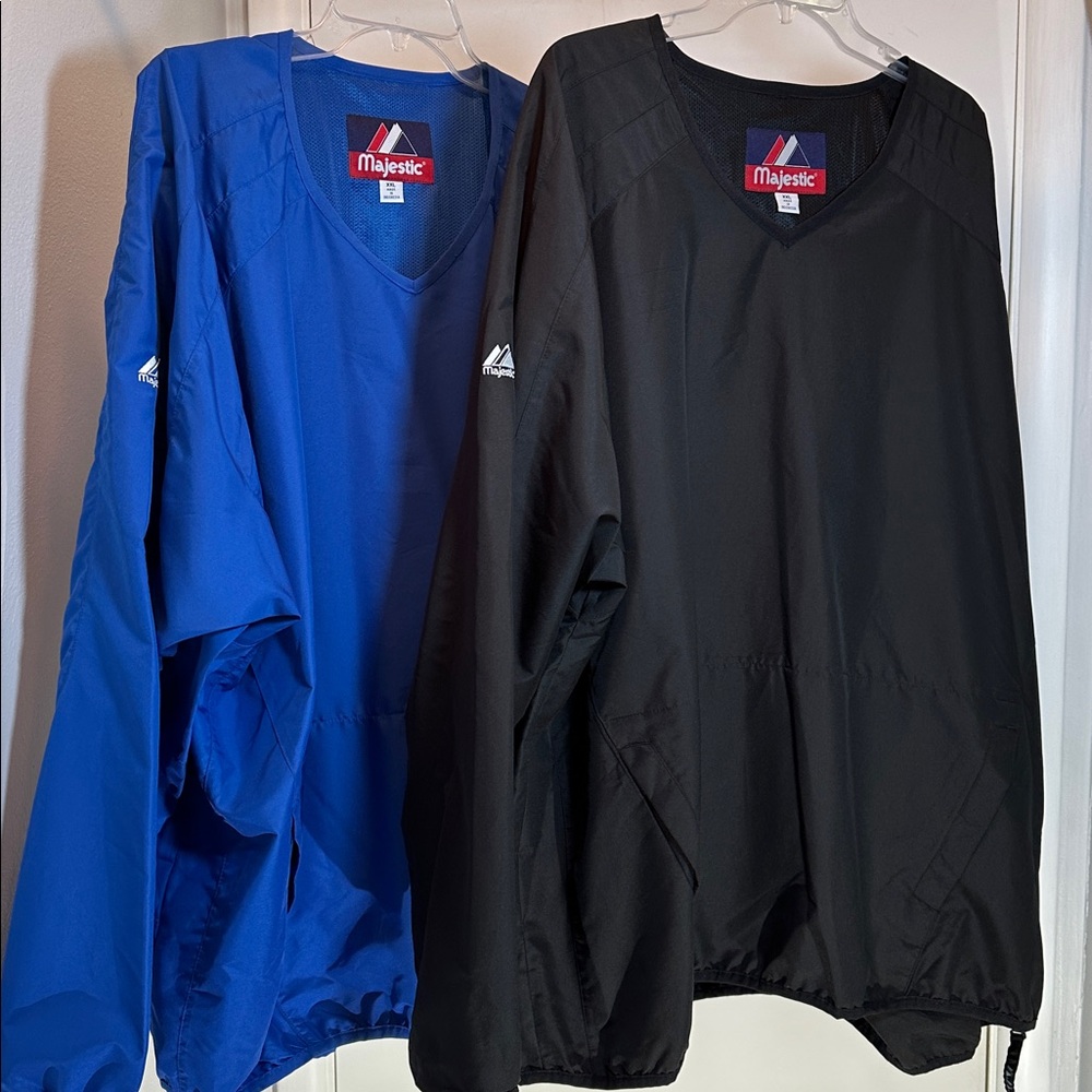 Pair Majestic Pullover V-Neck Microfiber Windbreakers 2XL NWOT
